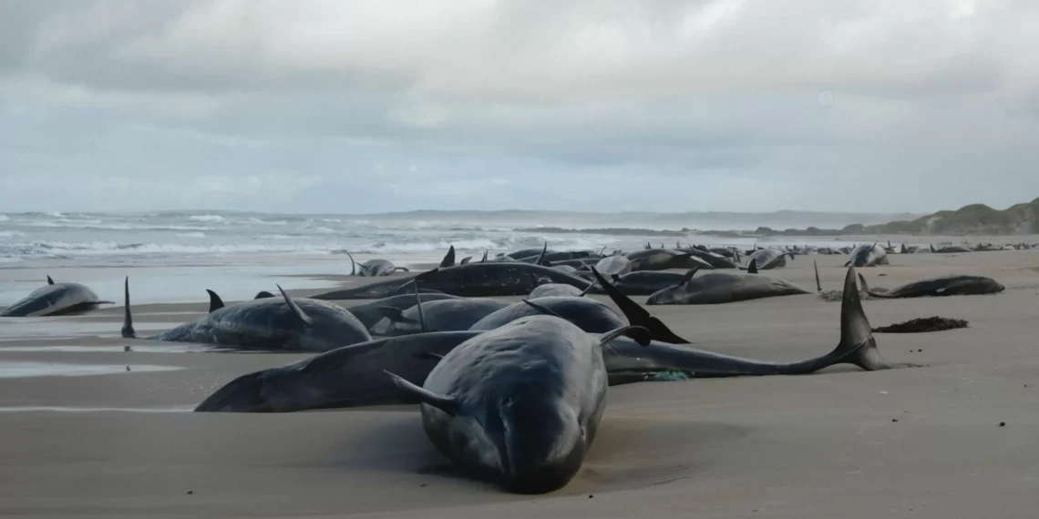 Más de 150 ballenas quedan varadas en una playa de Australia