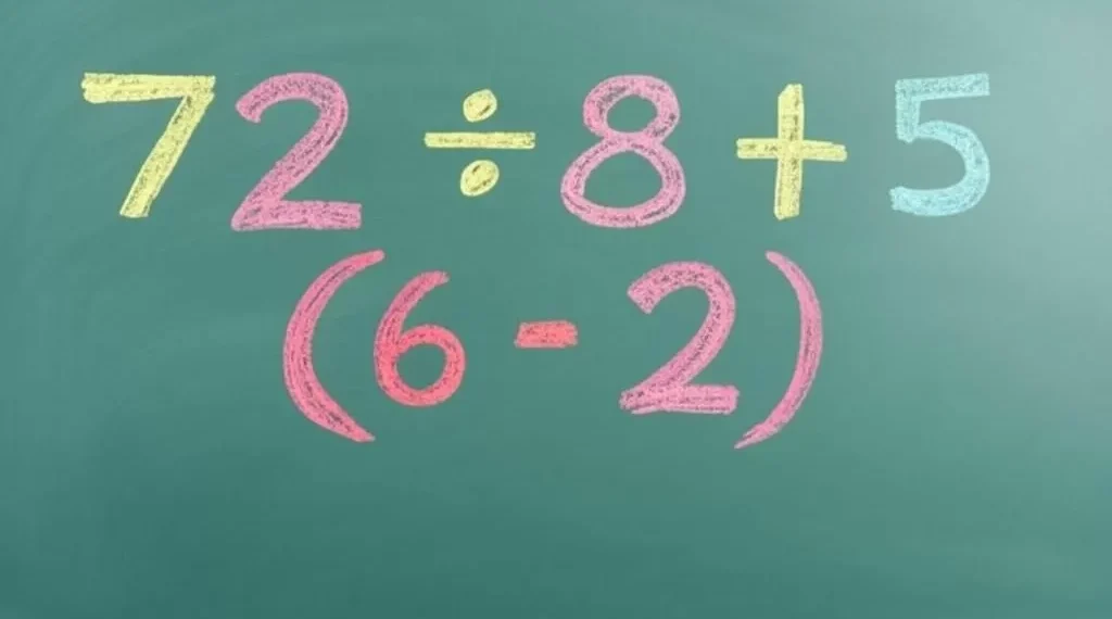 ¿Cómo resolver 72 ÷ 8 + 5 × (6 – 2)? Descubre la culminante de la jerarquía de operaciones