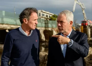 Katopodis y Alak recorrieron en La cupón las obras hidráulicas en Arroyo El Gato