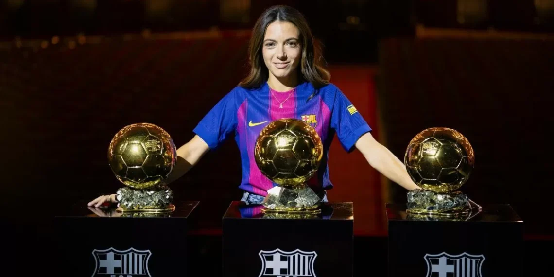 Busto áureo para homenajear a Aitana Bonmatí en el Parque de la Ciutadella