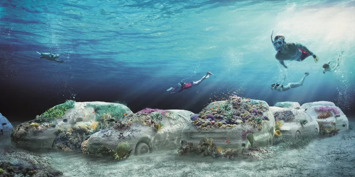 Embotellamiento bajo el mar: así es la nueva obra de Erlich que se mudará con miles de corales