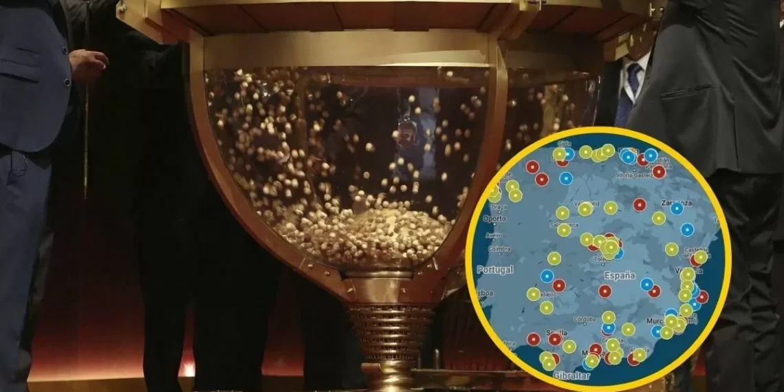 Mapa de los grandes premios de la Lotería de Navidad en Sevilla y distrito