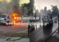 Incendio total de un vehículo en Intendente Alvear (Video)