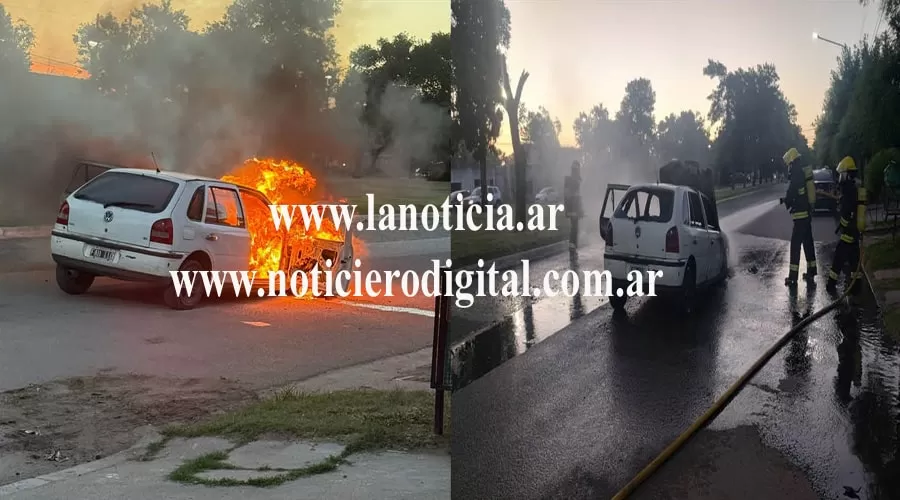 Incendio total de un vehículo en Intendente Alvear (Video)