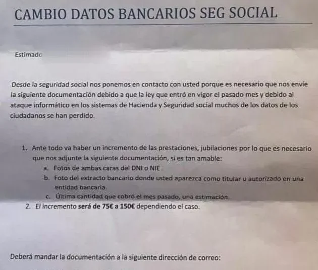 La Seguridad Social alerta de un martingala que promete empinar las pensiones: cómo diferenciar esta carta de la comunicación oficial que llegará a tu buzón